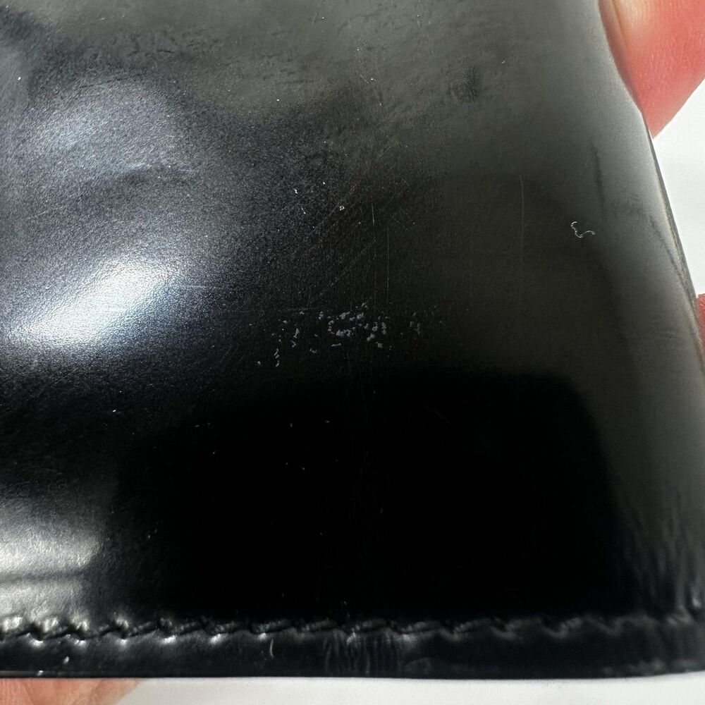 Dior Homme Long Wallet Mens One Size Black Patent Leather Bifold Checkbook Italy - Picture 8 of 16